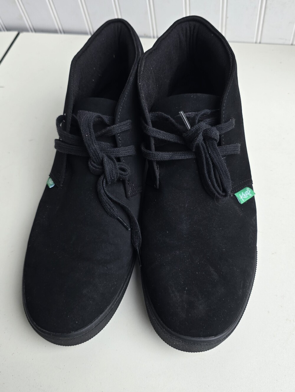 Keep Vegan Sneakers The Home Black Slip Resistant Faux Suede US Women Sz 12 sv2
